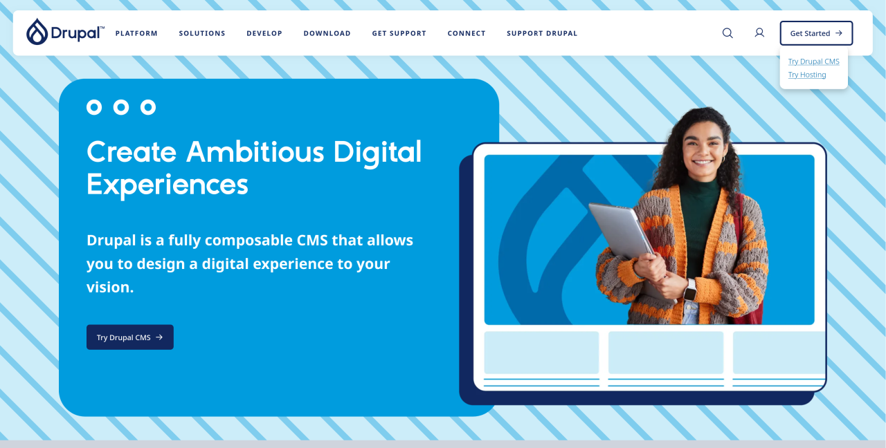 2025 Drupal.org redesign home page