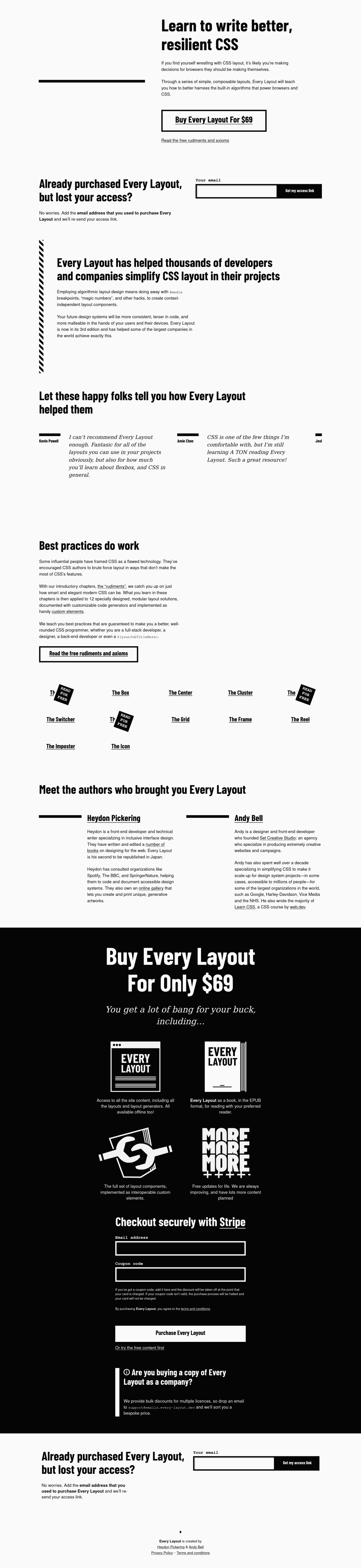 Every Layout purchase