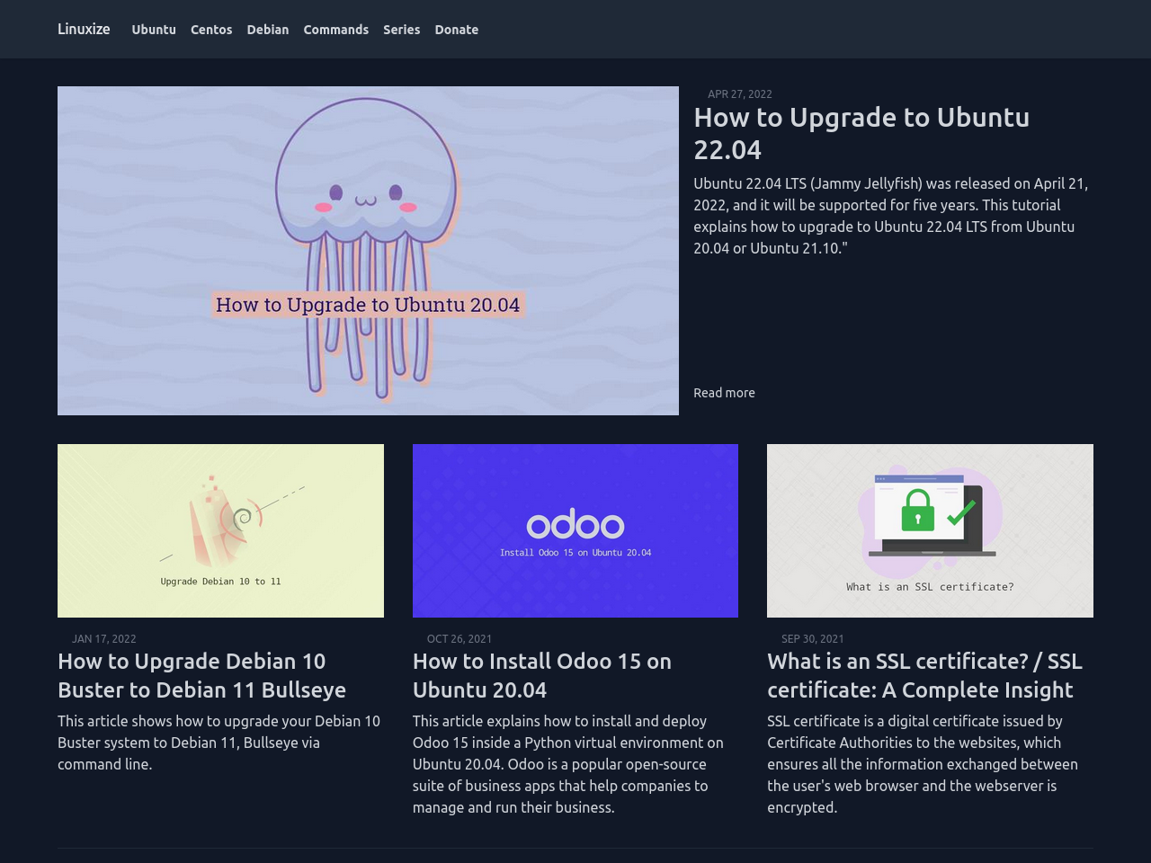 Linuxize home page