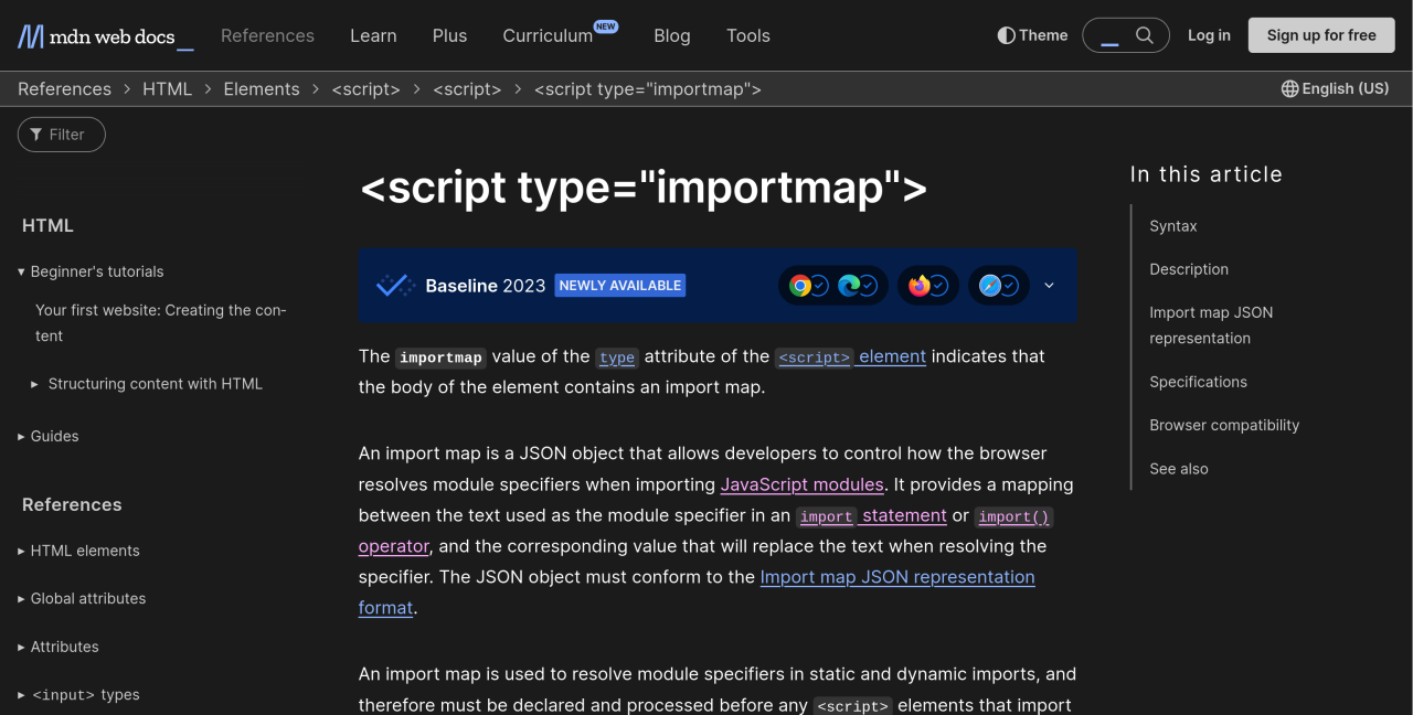 MDN documentation screenshot