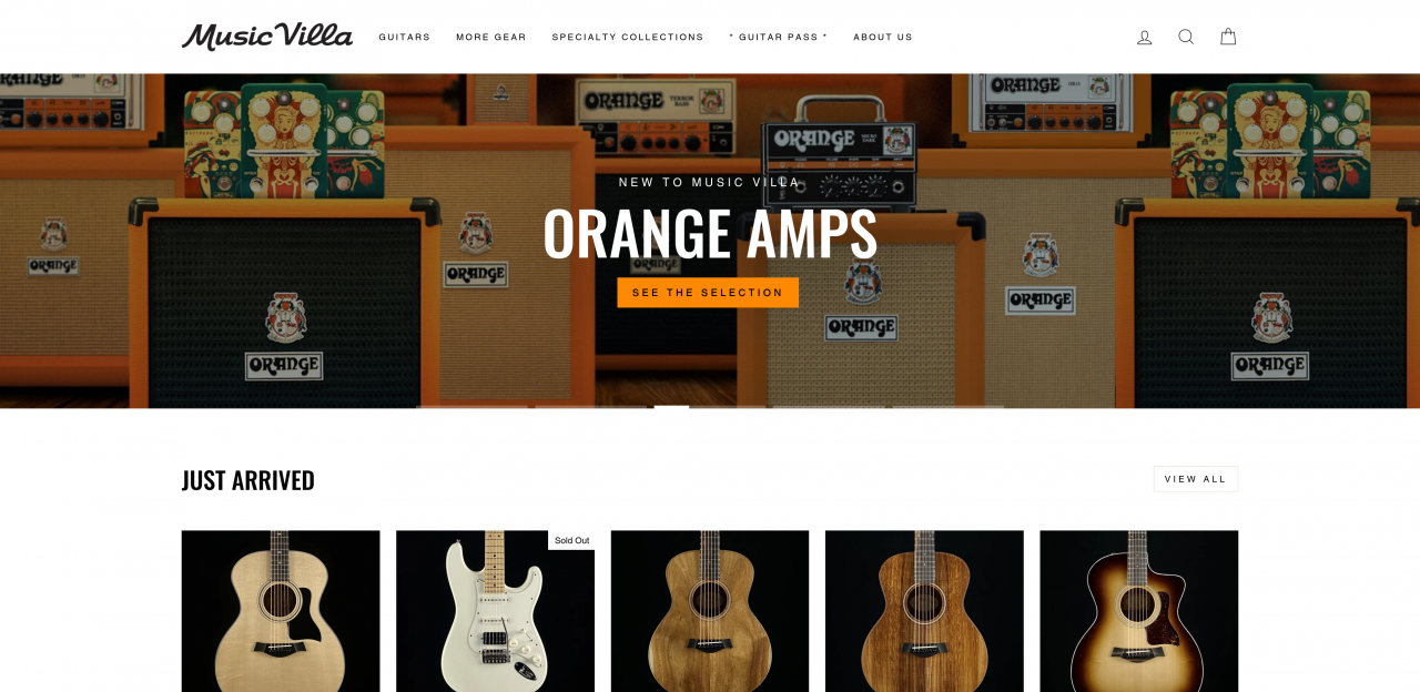 Music Villa orange amps header