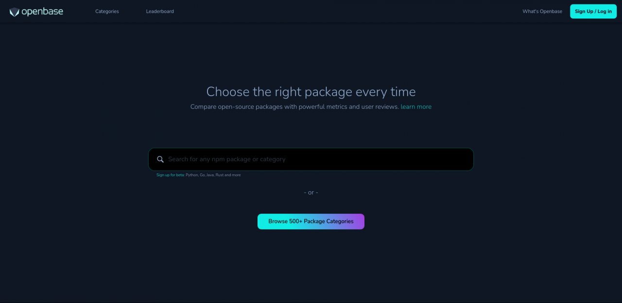 Openbase search